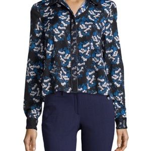 Blue floral print blouse, ZAC Zac Posen